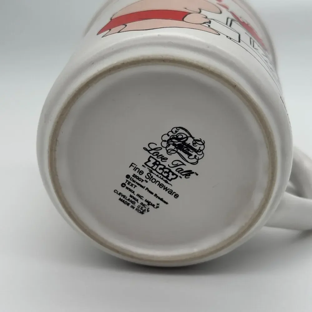 Vintage 1980 Ziggy Mug Love Talk Tom Wilson Fine Stoneware Coffee Cup Teapot 80s